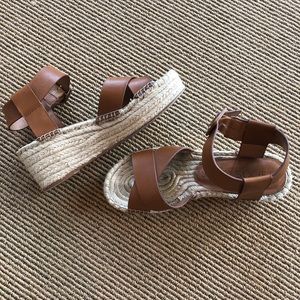Sole Society Leather platform sandals
